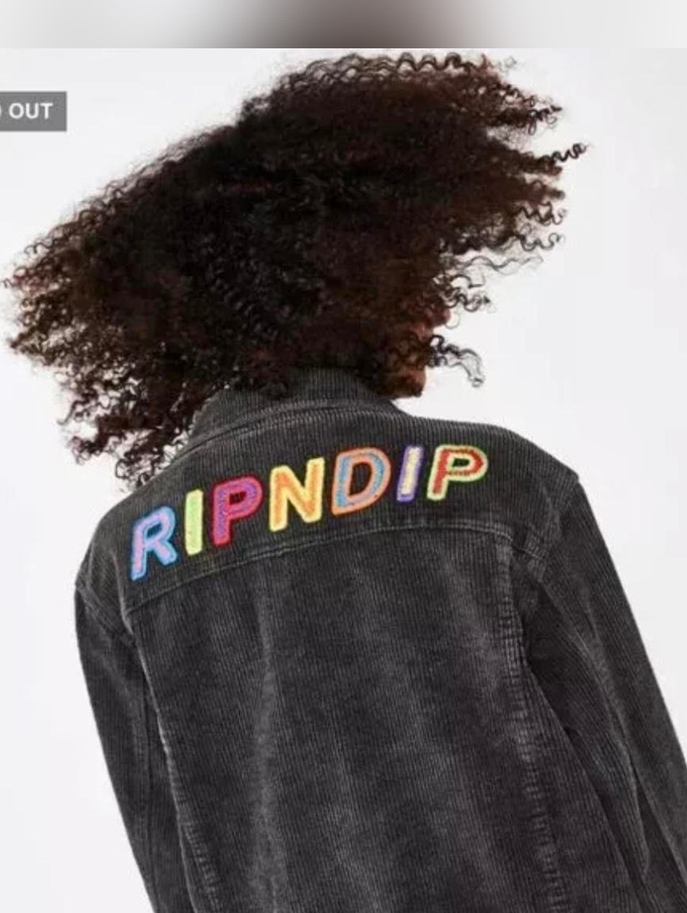 RIPNDIP Prisma Corduroy Jacket In Washed BLack SZ M - Picture 14 of 15